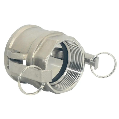 2 Inch Type D Trash Pump Adapter Female Camlock For Cam And Groove Hose Fittings Stainless Steel 316 Heavy Duty Suction Connection For Vacuum Trucks And Water Transfer, threaded view