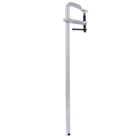 Heavy Duty Drop Forged F Clamps Set 24 Inch Jaw Opens Wide With 1400 Lbs Holding Power, silver steel clamping tool.
