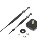 DIY Quartz Clock Movement Kit With Plastic Shell showing mechanism, hour and minute hands, perfect for vintage clocks.