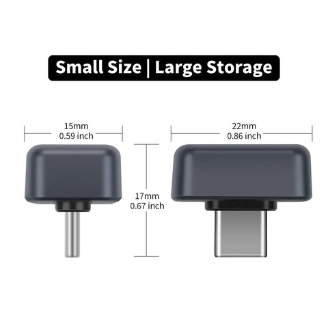 128GB USB C External SSD Drive With USB 3.2 Fast Transfer Up To 450MB Per Second Plug And Play Portable Type C SSD Stick dimensions