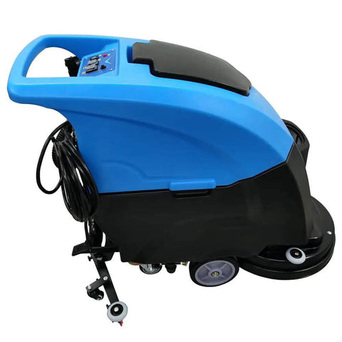 Side view of a Commercial Floor Scrubber With 20 Inch Cleaning Path Dual Tank System 50L Fresh Water 40L Waste Water.