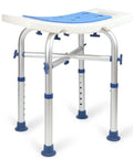 Heavy Duty Shower Stool With 500 Lb Capacity Tool Free Assembly Anti Slip Bath Chair Height Adjustable Narrow Design