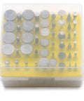 Oudtinx 50-piece diamond-coated grinding burr set for Dremel rotary tool, assorted shapes.