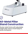 Cordless LED Stereo Microscope With Dual Illumination 20X And 40X Magnification Widefield Glass Optics Forward Binocular Head Sturdy All Metal Pillar Stand Awesome For Lab Work Education Electronics And Crafting, all-metal pillar stand