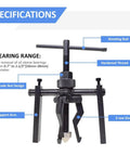 Beefy Three Jaw Inner Bearing Puller Set With Jaw Pilot Bearing Puller Bushing Gear Extractor front view with specifications