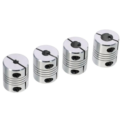 Rock Solid Aluminum Stepper Motor Shaft Coupler Dual Hole setup, 30x25mm heavy duty clamps for CNC and 3D printing.