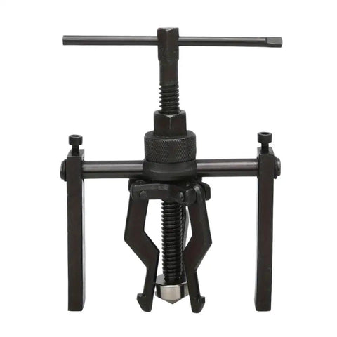 Professional Grade Top Tier Three Jaw Bearing Puller Extractor Tool For Bike And Car Fixups The Real Deal For Mechanics Who Want To Save Their Knuckles Pulling Out Stubborn Parts With Ease Like A Boss., black steel three-jaw bearing puller with T-handle