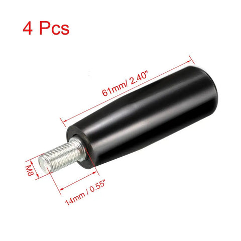 4Pcs Revolving Handwheel Machine Handles M8 Male Threaded Stem For Milling Lathe And Grinding Machines, 22mm Handle Diameter