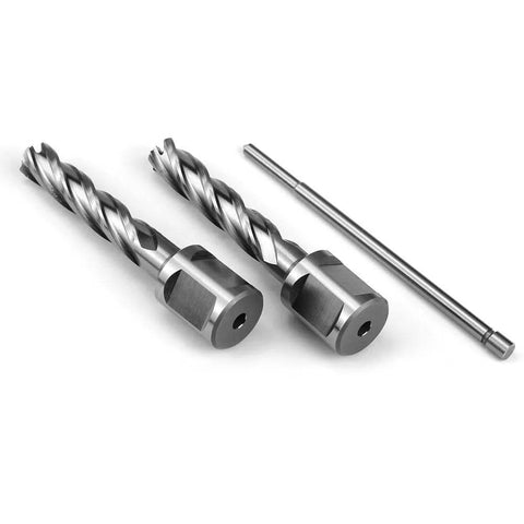 Oscarbide 7/16 in annular cutters set (2 pcs) with 3/4 in Weldon shanks and pilot pin for magnetic drill press, 2 in depth of cut