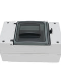 Built Like A Tank Ip66 Waterproof Dc Circuit Breaker Box For Solar Battery Backup And Commercial Panels With Shock Resistant Abs Pc Housing Ideal For Rough Exterior Projects Today - top view of gray circuit breaker box.