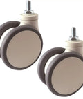 Take Your Rolling Game To The Next Level With These Tough 4 Inch Dual Casters Featuring Soft Rubber Treads And Silent Ball Bearings For Hospital Carts And Heavy Gear 2 Pack, showing beige rubber casters.