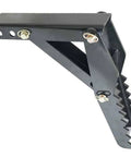 24 Inch Backhoe Thumb Clamp Weld On Folding Adjustable One Half Inch Steel Plate Assembly with jagged teeth detail