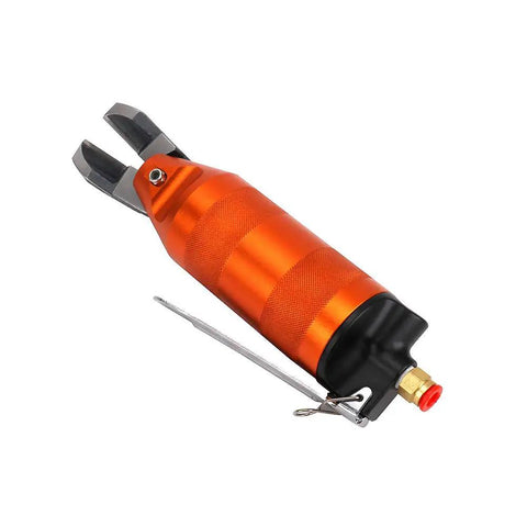 High Quality Pneumatic Metal Shear Pliers Head Air Nipper Tool For Power Cutting Steel And Plastic Sheets Ergonomic Design Reduces Hand Fatigue compact air nipper with orange handle and metal blades.