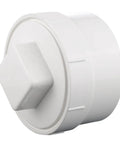 6 Inch PVC DWV Female Sewer Cleanout Cap Adapter With Plug Fitting For ASTM D2665 Drainage Piping System, white