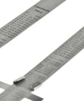 Stainless Steel SAE And Metric Ruler Set With Detachable Clips, showing conversion tables, 6 Inch SAE Ruler And 150 Mm Metric Ruler