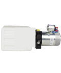 24V Hydraulic Power Unit Pack For All Electric Stacker Truck, side view showing motor and reservoir design.
