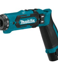 7.2V Cordless Hex Driver Drill Kit with Auto Stop Clutch and LED Battery Charge Indicator, black and teal design