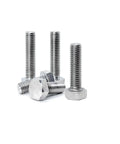 Premium TC4 Titanium Alloy Hex Bolts, M18x90mm, 10-Pack Heavy Duty Fasteners, Rust Proof Grade Five Titanium Screws in silver.