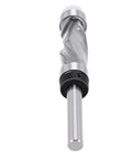 Top Picks Pocreation Compression Flush Trim Router Bit For Precise Woodwork Jobs with 1/4 Inch Shank And 1/2 Inch Cutting Diameter, showing steel construction and cutting edge.