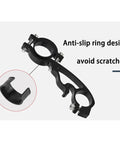 Close-up of anti-slip ring design on extended handlebar mounting bar for bikes 11.8 inches long beefy aluminum alloy bracket.
