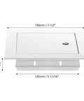 Heavy Duty Aluminum Alloy Access Panel 6X6 Inch Service Door For Wall And Ceiling Electrical Repair With No Sweat Screwdriver Latch Opening and Rock Solid White Finish Built To Outlast The Rest, top view with dimensions.