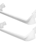 Two white door shelf rack bar replacements for refrigerators, model 240534701 240534901, compatible with Frigidaire and Kenmore.