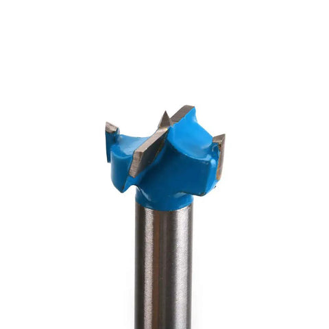 Close-up of Heavy Duty Forstner Drill Bit featuring alloy steel cutting edges, ideal for woodworking projects.