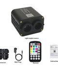 Lit 20W Dual Color Fiber Optic Light Source With RGBW Bluetooth And RF Remote Music Sensor Mode Dual Color Ports included