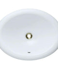 Porcelain White Bathroom Sink Overmount Oval Basin With Overflow Vitreous China Finish Easy Topmount Install
