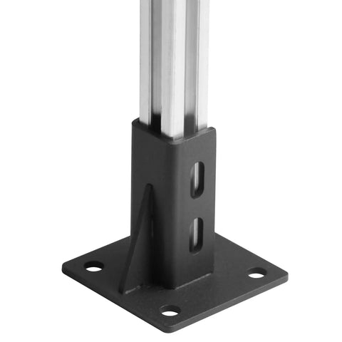 Six Piece Black Floor Mount Base Set For 2020 T Slot Aluminum Profiles Floor Flange Anchor Bracket Fits 20x20mm T Slot Profiles