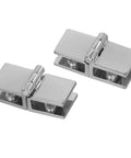 Beefy Zinc Alloy Glass Door Hinge Clamp Set For 5 To 8mm Panels, 2 Pieces, showing top view, 180 Degree Swing mechanism visible