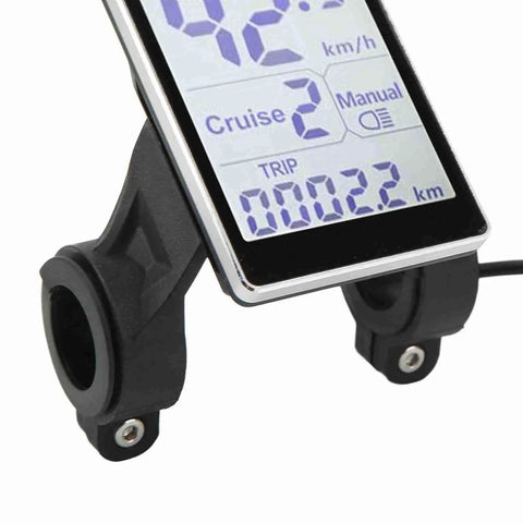 Ride Ready Universal LCD Display Meter for Electric Scooters and E Bikes 5 Pin 24V 36V 48V 60V Compatibility M5 LCD Panel Screen Cycling Computer for 31.8mm and 22.2mm Bar Diameter Weatherproof Dashboard Gauge