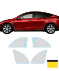 Precision Precut TPU Paint Protection Film For Tesla Model Y Juniper 2025 2026 Models shown on red Tesla Model Y with precut panels.