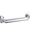 12 Inch Traditional Grab Bar In Polished Stainless For Bathrooms, built to last durable metal construction, seamless classic design.