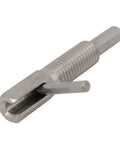 M12 Thread Stainless Steel Lock Out Retractable Indexing Plunger With L Handle showing details of retractable mechanism and thread.