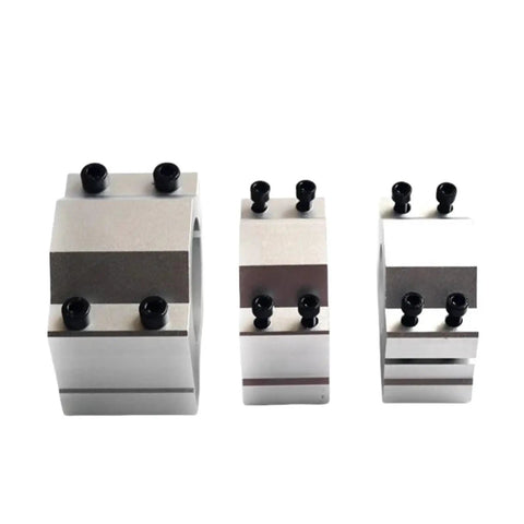 Three sizes of Heavy Duty Cnc Spindle Motor Clamp Mount in solid steel for precision support fixtures.