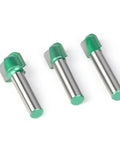 Heavy Duty 8mm Shank Solid Carbide Round Nose Router Bit For Woodworking CNC Bowl Tray Milling Cutter trio with green tips.