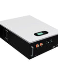 Smart Touch Display 51.2V 100Ah Lithium Ion Battery with smart monitor and handles for easy installation.