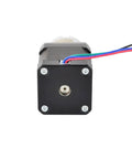 Geared Nema 17 Stepper Motor With 5 To 1 Planetary Gearbox High Torque And Precise Positioning 1.68A Rated Self Locking At Power Down Smooth Low Speed Control For CNC 3D Printer And Robotic Projects front view with wires