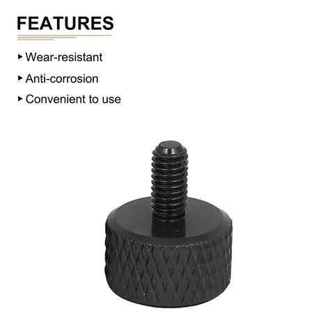 M3x6mm Knurled Thumb Screws 10 Pack Aluminum Alloy Black For PC Computer Cases Fully Threaded Head With Knurl Grip Durable