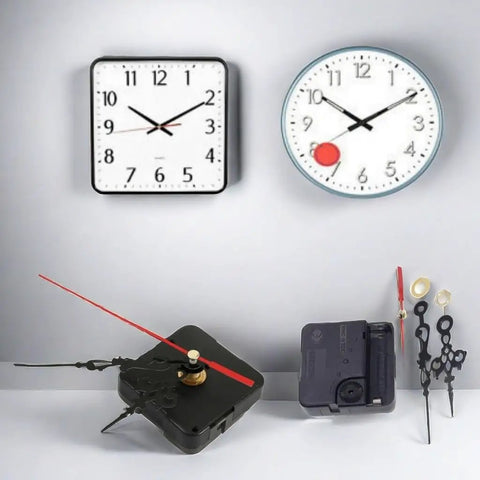 Pro Quartz Clock Movement Kit For DIY Repair With Red Hands Easy Install Wall Clock Mechanism Powered By One Point Five Volt AA Battery