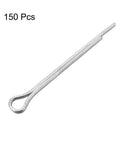 Split Cotter Pin Set 2mm Diameter by 30mm Length Carbon Steel Zinc Plated Silver Tone 2 Prongs 150 Piece