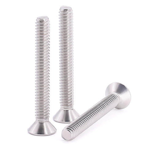 1/4-20 Flat Socket Cap Screws, 2-1/2 Inch Long, Full Thread, Countersunk Head, 304 Stainless Steel 18-8, 20 Pack