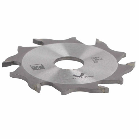 Heavy Duty Carbide Biscuit Jointer Blade 100mm OD 22mm ID 3.92mm Thick with sharp edges for precise cutting in wood.