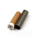 Hot air welder core with brown ceramic heating element and gray metal insulation sleeve