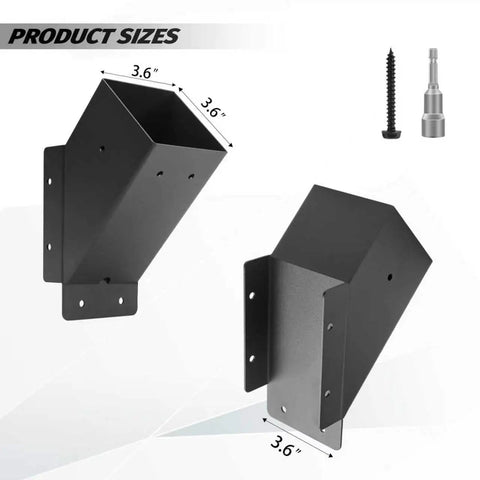 Eight Pack Pergola Angle Support Brackets Reinforced 45 Degree Steel Tough For 4x4 Lumber Actual Size 3.6x3.6 Inches With Drainage Holes Built For Backyard Pergolas Gazebos Outdoor Projects