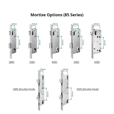Mortise options for Badass Waterproof Outdoor Smart Electronic Door Lock With Slick Fingerprint App Code and Keyless Entry.