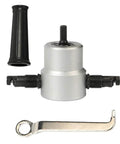 Heavy Duty Double Head Metal Sheet Nibbler Cutter And Hole Saw Drill Attachment with handle and wrench visible