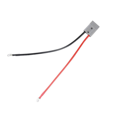 10AWG 50A Battery Cable With Quick Connectors For LiFePO4 Power, M8 Terminal, 12V DC High Current Lead Wire For Boat And RV, Durable Silver Plated Copper Terminals For Safe, Efficient Charging And Easy Hookup. Red and black 10AWG cable with quick connector and ring terminals