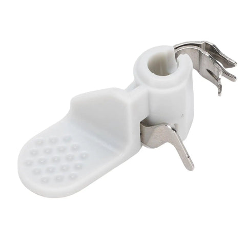 Automatic Sewing Machine Needle Threader With Precise Positioning Plastic Quick Threading Tool For Home Sewing Needles And Everyday Mending Super Handy Use Now white plastic close-up